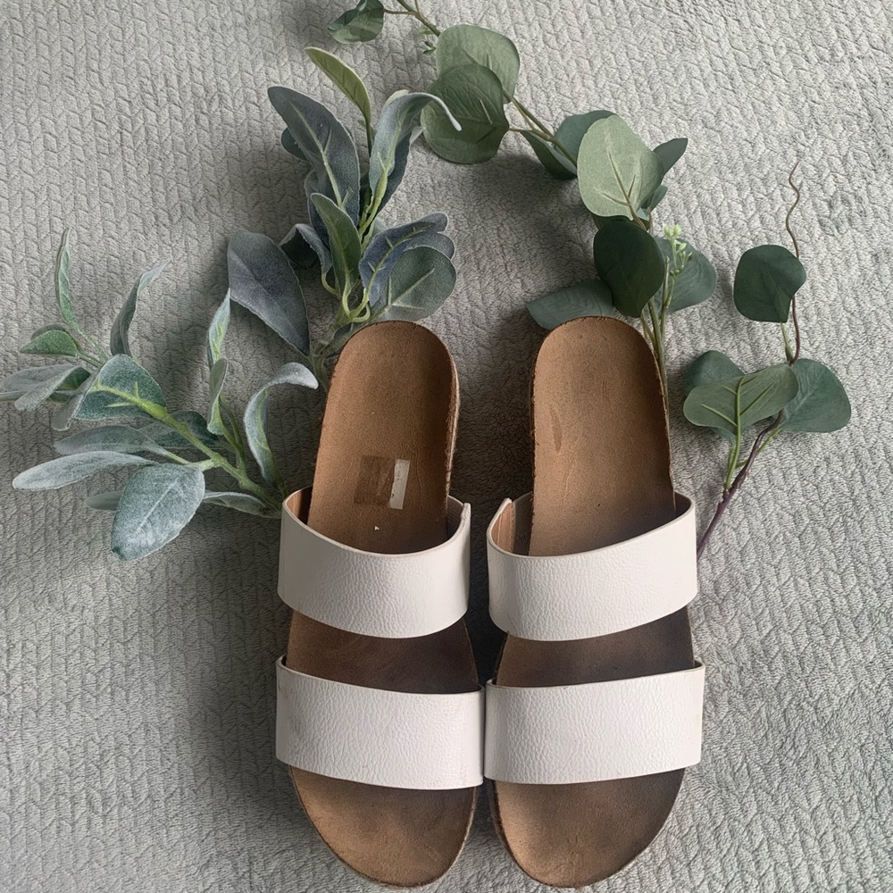 White and Cream Platform Wedges